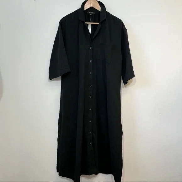 •new• MADEWELL Lightestspun Coverup Maxi Shirt Dress - Picture 7 of 12
